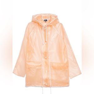Topshop - Women’s Peach Fuzz, Lightweight, Hooded Raincoat. Size 12.